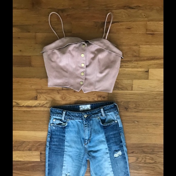 SUEDETTE TOP, LIGHT PINK - Picture 2 of 6